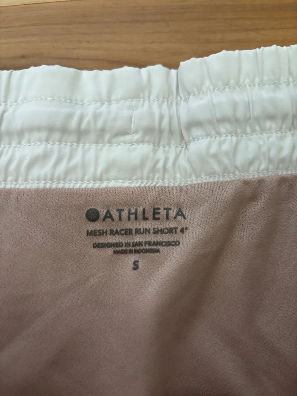 Athleta White Mesh Racer Run Shorts 4” - Picture 2 of 2